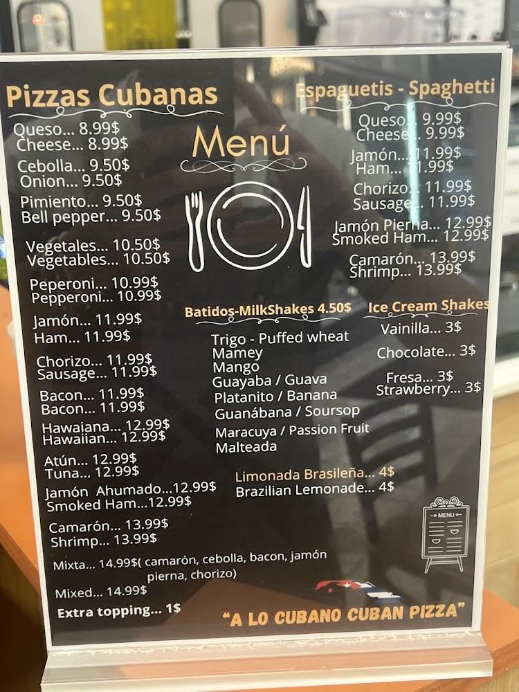 A lo cubano Cuban pizza Menu image 1
