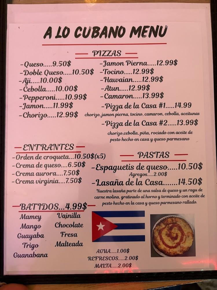 A lo cubano Cuban pizza Menu image 2